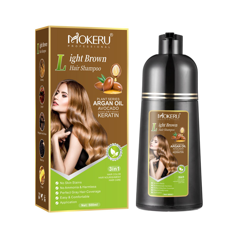 Argan Oil Treatment - Mokeru Ammoniakvrije keratine haarkleurshampoo Koffie Permanente