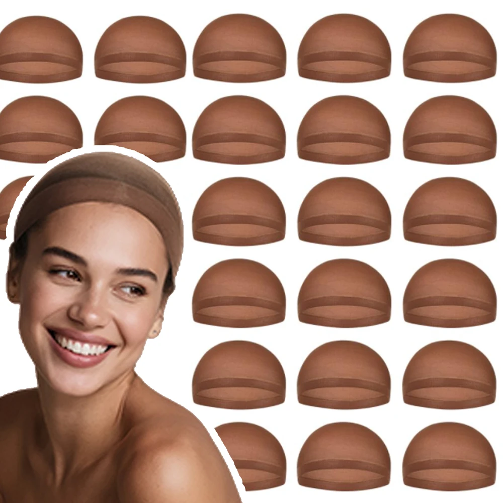 Wig Cap Stocking - Groothandel 24 stuks hoogwaardige bruine pruikkappen