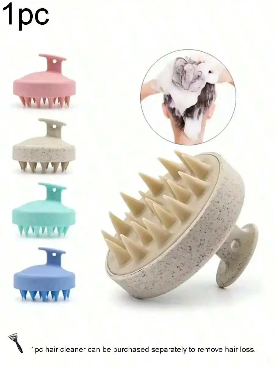 Hair Care For Curly Dry Hair - 1 stuk zachte siliconen hoofdhuidmassage-shampooborstel, voor