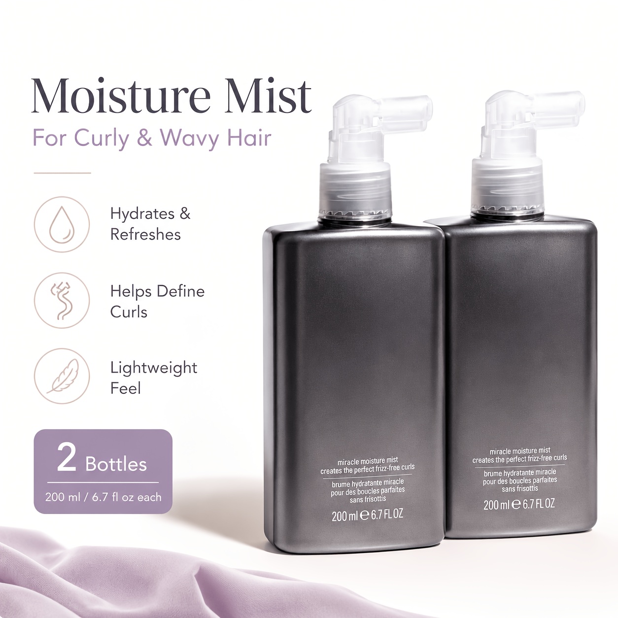 Hair Care For Wavy Hair - Curl Care Moisture Spray, Lichtgewicht haar