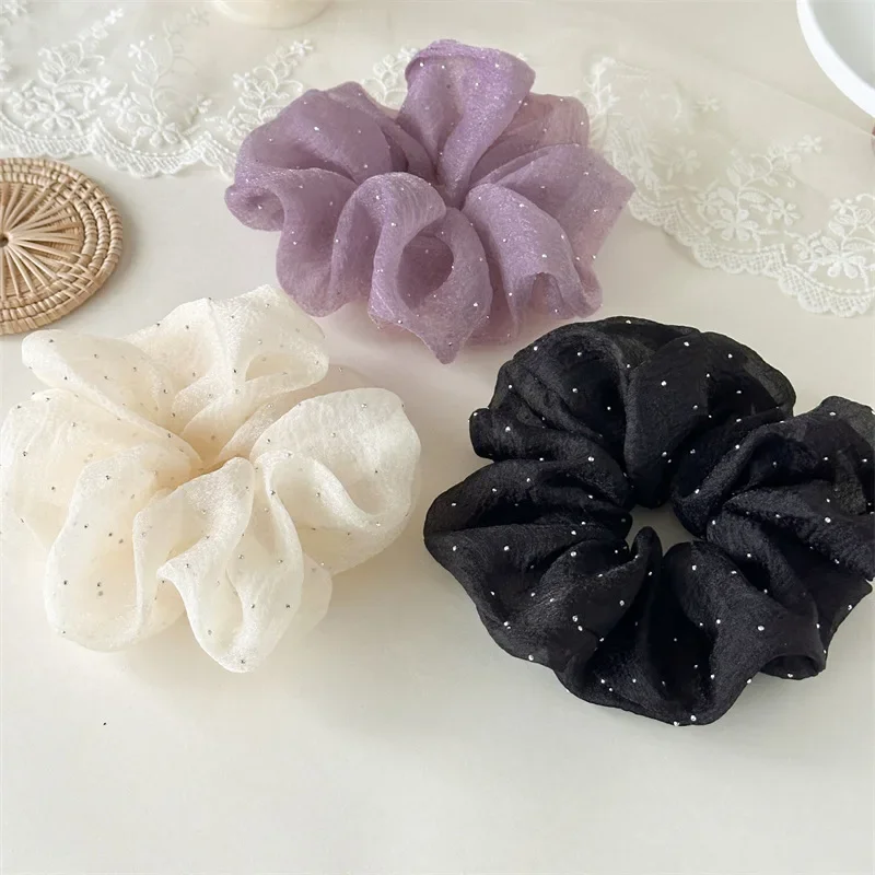Hair Net Invisible - Mode Strass Mesh Haarband Chiffon Scrunchies