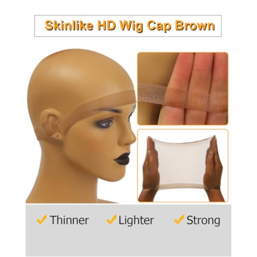 Bruine SKINLIKE HD pruikkap, 1 - Wig Cap Stocking recensie en prijs