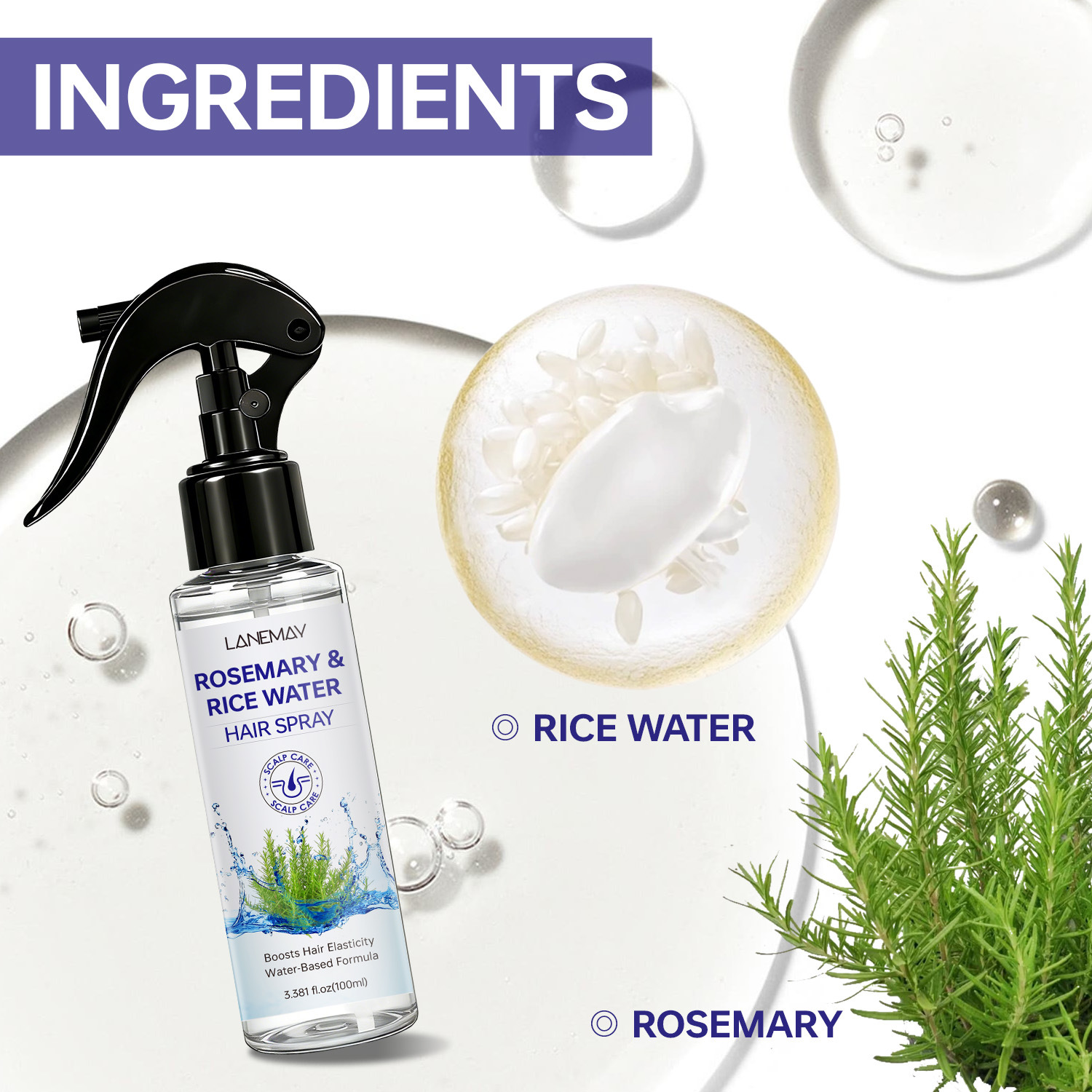 Haarspray met rozemarijn & rij - Hair Care With Rice Water recensie en prijs