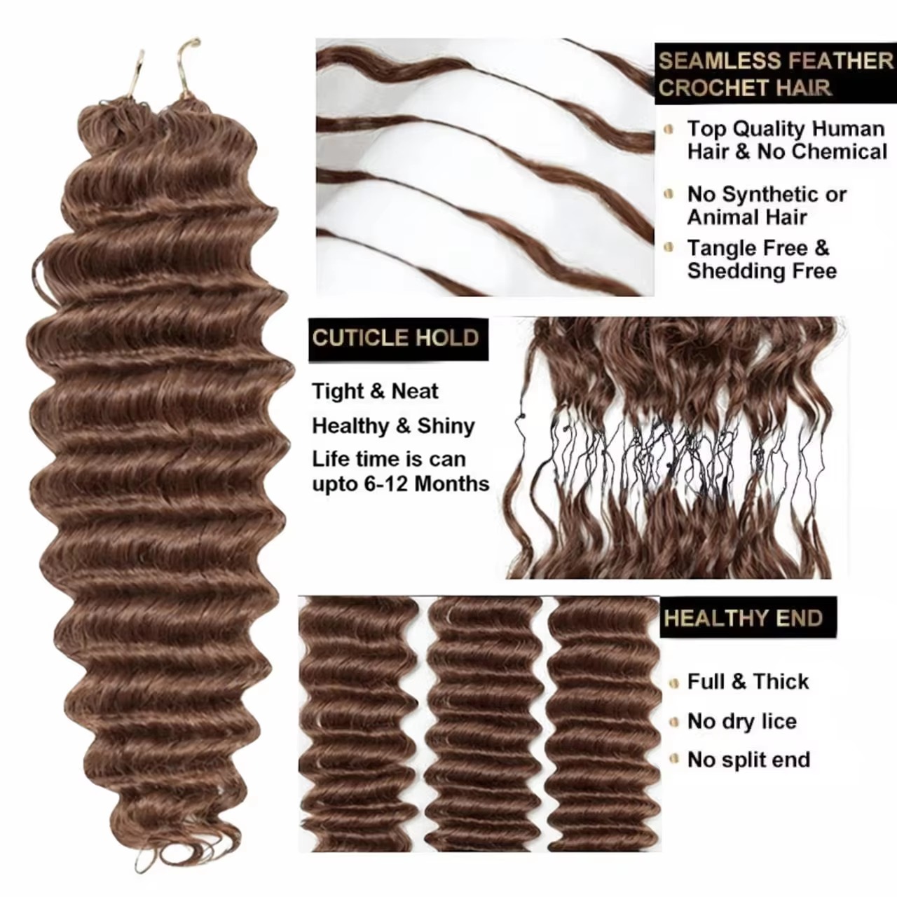Smilegirl Deep Wave Crochet Ha - Crochet Braiding Hair recensie en prijs